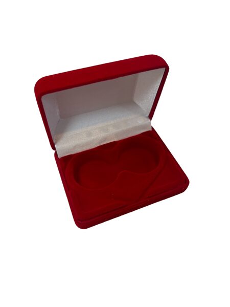 Piros plüss süllyesztett karikagyűrűs doboz